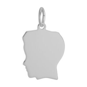 Flat Boy's Head Medium Charm
