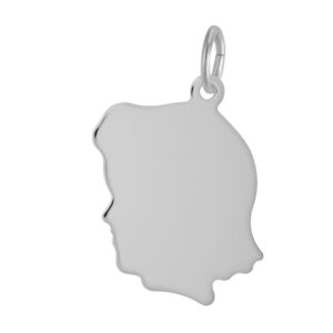 Flat Girl's Head Medium Charm